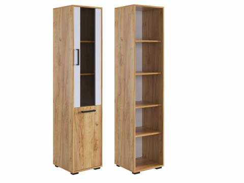 Стеллаж Лайт-2 дуб крафт золотой/белый