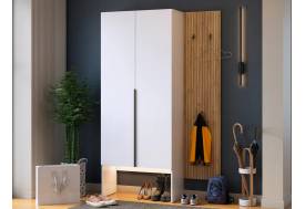 Прихожая Мебельсон К6 дуб крафт золотой/белое дерево