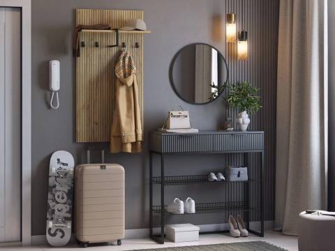 Прихожая Мебельсон К16 дуб крафт золотой/графит