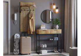 Прихожая Мебельсон К16 дуб крафт золотой/черный муар