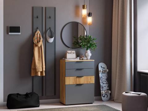 Прихожая Мебельсон К21 дуб крафт золотой/графит