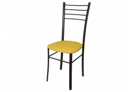 Стул Лайт ДХ-5 на коричневом каркасе обивка желтый