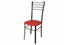 Стул Лайт ДХ-5 на коричневом каркасе обивка красный