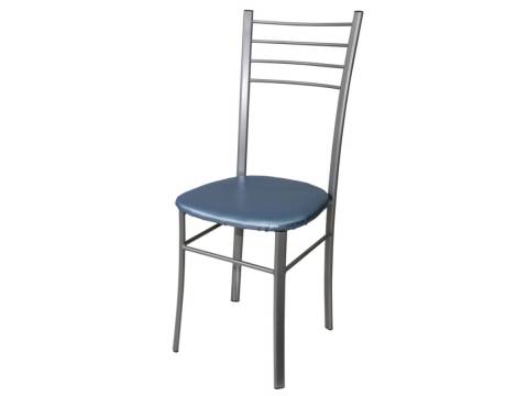 Стул Лайт ДХ-5 на серебряном каркасе обивка светло-голубой