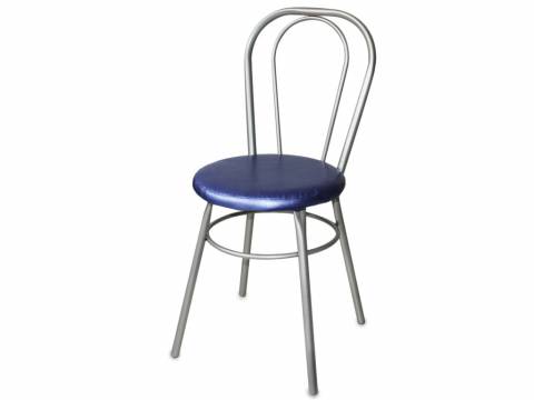 Стул №1 ДХ-8 без мягкой спинки обивка голубой