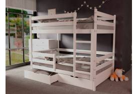 Двухъярусная кровать без крыши белый 80х160 см с ящиками