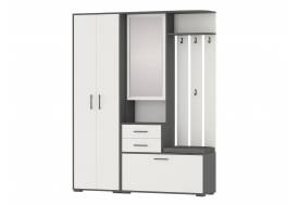 Прихожая Домино со шкафом Графит, Белый