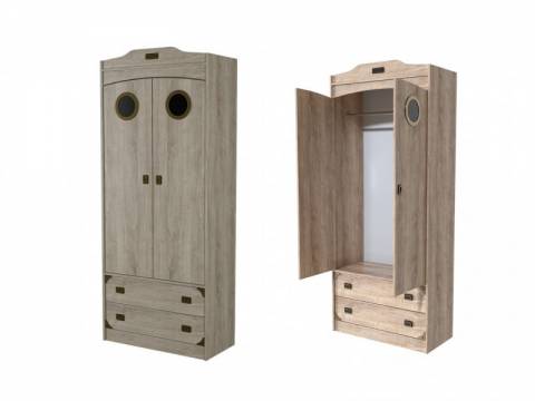 Шкаф 2-х створчатый Мираж-1 С6 с иллюминаторами