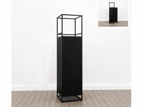 Шкаф для документов узкий (М-10) Лофт Черный