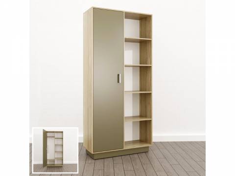 Шкаф комбинированный Левый (О-13) Eclectic lite Дуб рокпайл-Мокко