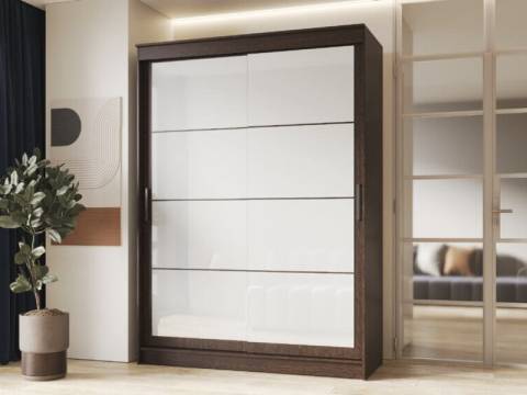 Шкаф-купе Гранд-1 1600 Дуб Венге-двери Лакобель белый