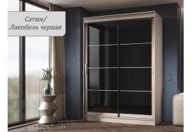 Шкаф-купе Гранд-1 1600 Сатин-двери Лакобель черный