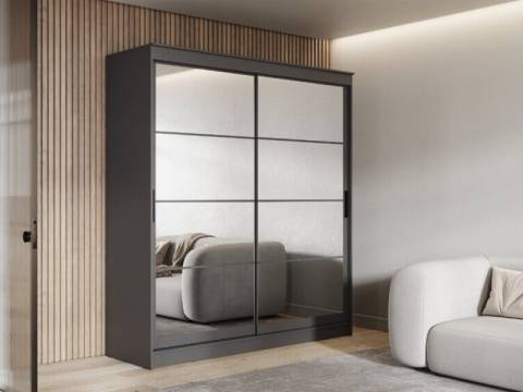 Шкаф-купе Гранд-1 2000 Графит-двери Зеркало