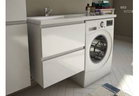 Тумба с раковиной Dallas Luxe 1200 навесная 2 ящика левая