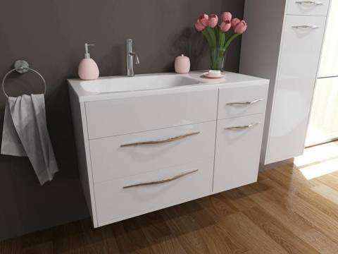 Тумба с раковиной Barcelona 900 левосторонний подвесной 3 ящика 1 дверь