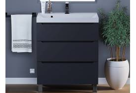 Тумба с раковиной Uperwood Tanos 3 ящика напольная 70 см черная