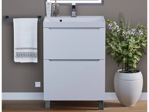 Тумба с раковиной Uperwood Tanos 2 ящика напольная 60 см белая