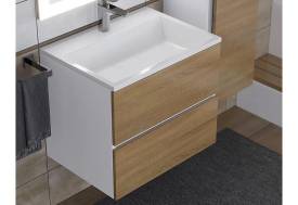 Тумба с раковиной Uperwood Barsa 60 см раковина белая-тумба белая/дуб сонома