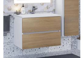 Тумба с раковиной Uperwood Barsa 70 см раковина белая-тумба белая/дуб сонома