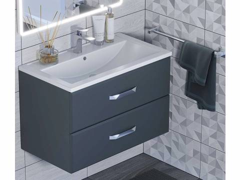 Тумба с раковиной Uperwood Foster серый графит 80 см