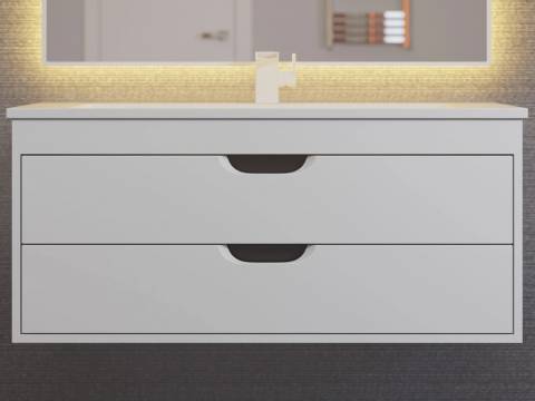 Тумба с раковиной Uperwood Modul матовая белая/графит 100 см