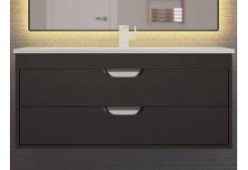 Тумба с раковиной Uperwood Modul матовая черная 100 см