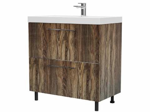 Тумба Альба 80 напольная 2 ящика Слим 60 дерево