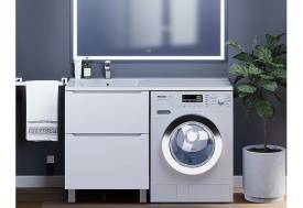 Тумба под стиральную машину Uperwood Tanos 60 см, напольная, 2 ящика, белая