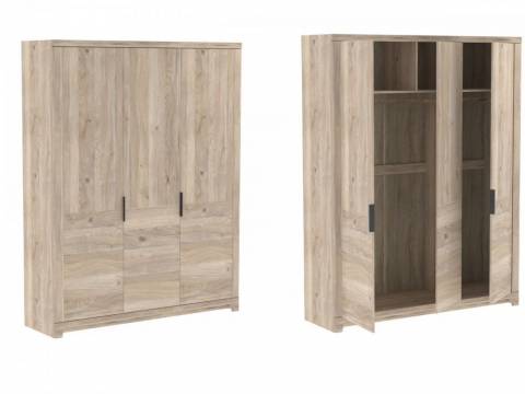 Шкаф 3-х дверный широкий глухой Юта Дуб Мария