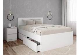 Кровать Мори КРМЯ 1400.1/1 Белый с ящиками МЯ 995.2