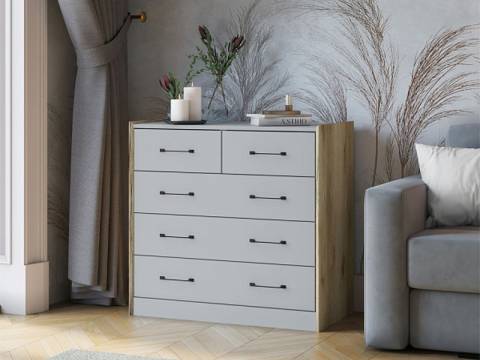 Комод Риберо дуб делано/светло-серый