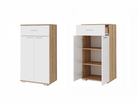 Тумба комби Италия ТК-600 дуб сонома/белый глянец