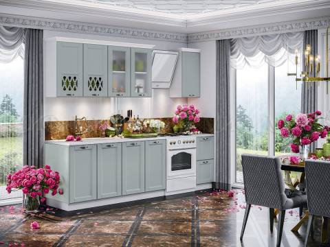 Кухня Милано 2,0м Компоновка №2 Шарли Бриз, Белый