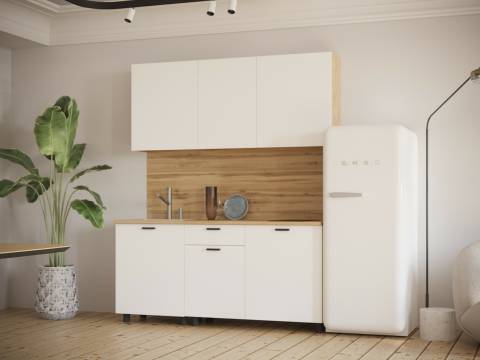 Кухонный гарнитур Норди 1700 мм ЛДСП Вотан/Белый