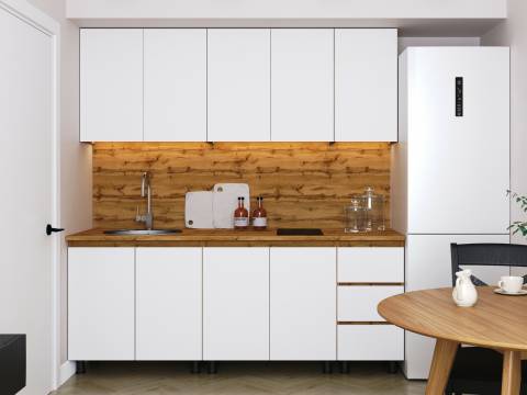 Кухонный гарнитур Норди Reform 2000 мм ЛДСП Вотан/Белый