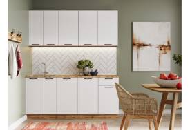 Кухонный гарнитур Валерия 1800 мм МДФ Вотан/Белый