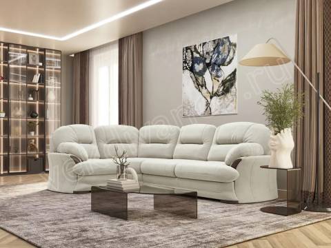 Угловой диван Квин 6 Ultra Cream без механизма левый