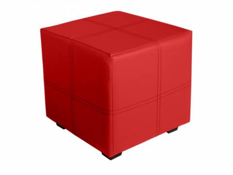 Пуф кожаный Марио красный