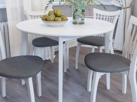 Стол Орион Ваниль эмаль/Белая эмаль