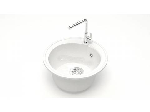 Мойка круглая Венди Z4Q1 белый лед